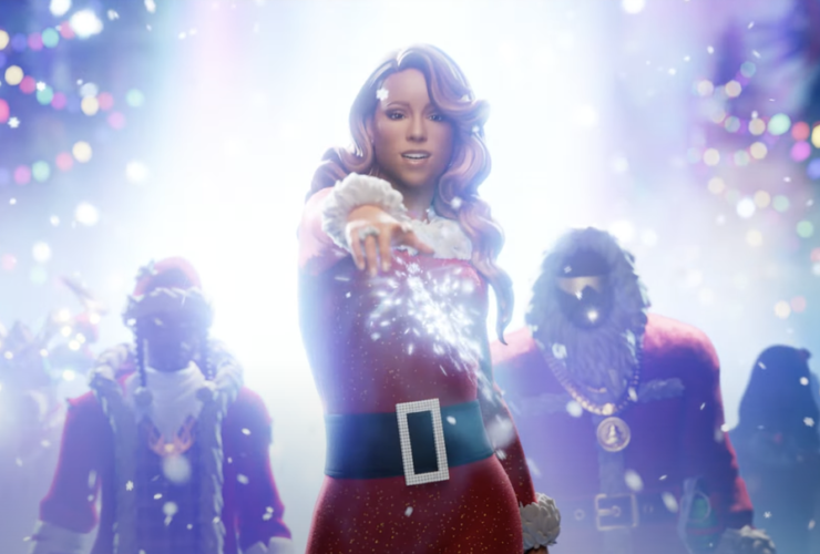 Oh thank goodness, the Fortnite rumors are true and Mariah Carey is here as a... 10-foot-tall Christmas goddess from space?