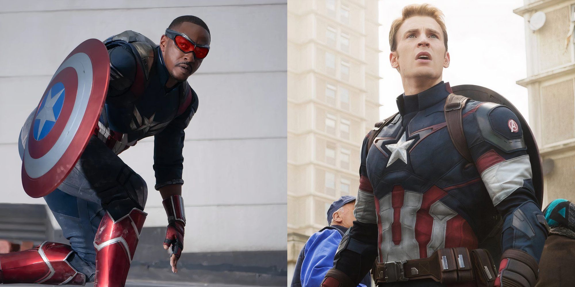 Both versions of MCU's Captain America