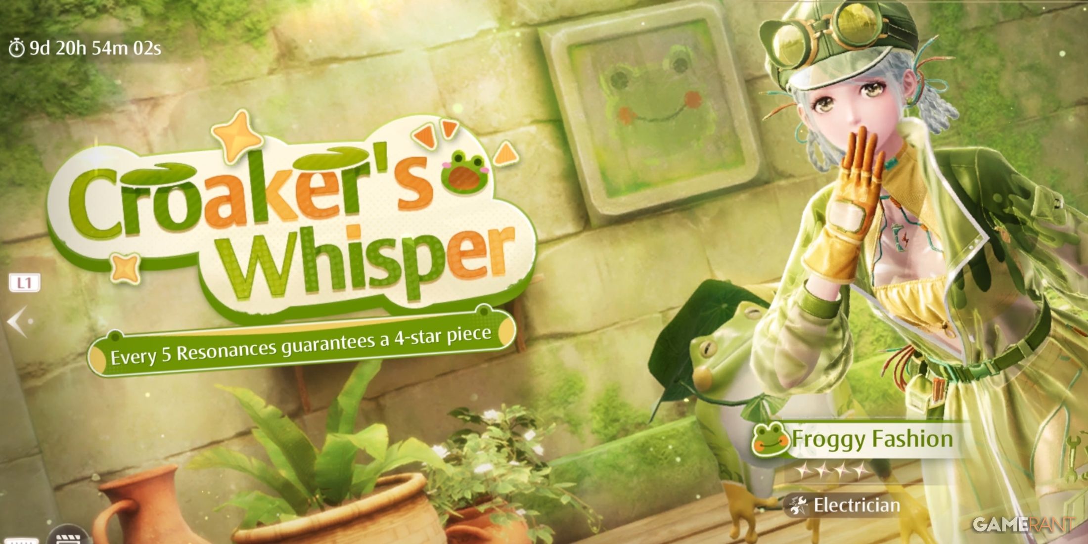 The "Croaker's Whisper" Banner from Infinity Nikki