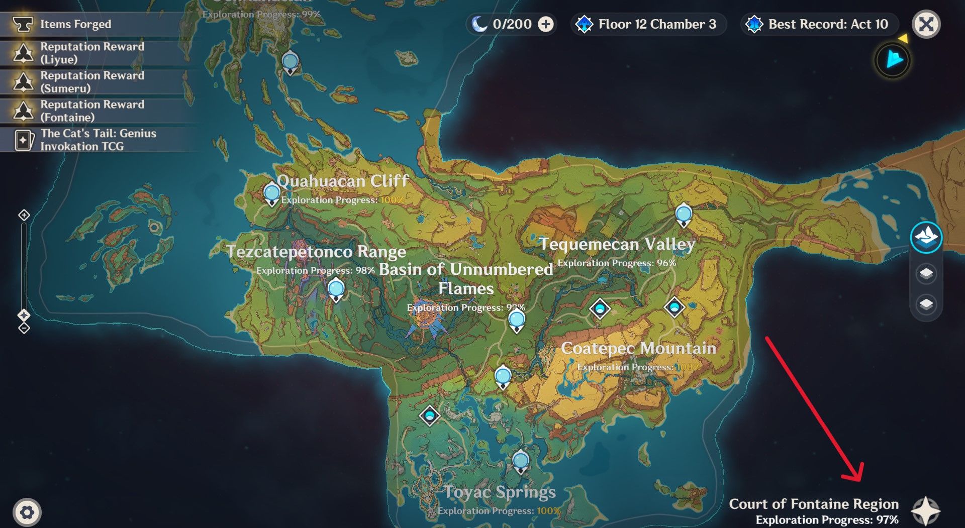 Genshin Impact Checking Exploration Progress