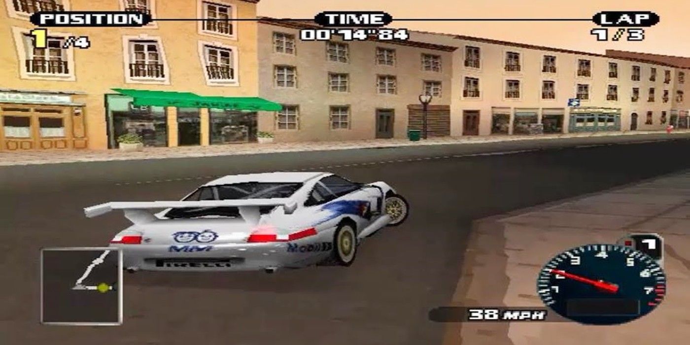 A Porsche turning in Need for Speed Porsche Unleashed.