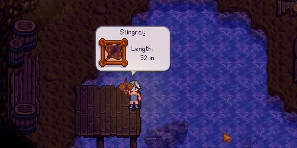 Stardew Valley Pirate Cove Player Fishing Up A Stingray Ginger Island.