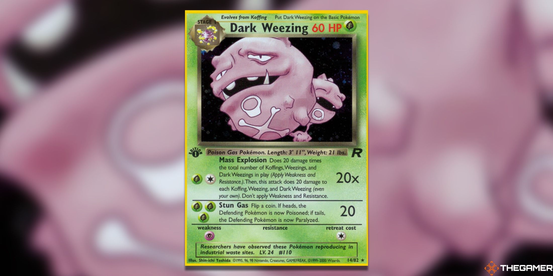 The Weezing First Edition from Team Rocket in the Pokemon TCG.