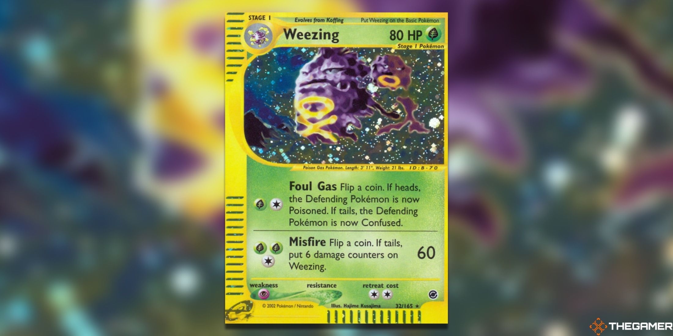 The Weezing Holo Rare from Expedition in the Pokemon TCG.