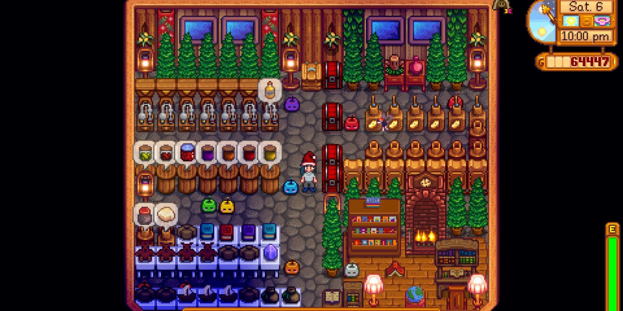 A decorated shed in Stardew Valley.