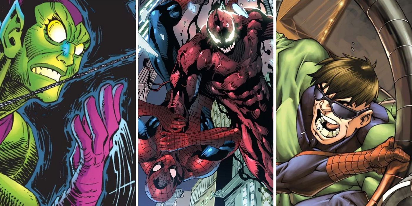 The Spider-Man villains The Green Goblin, Carnage and Doctor Octopus