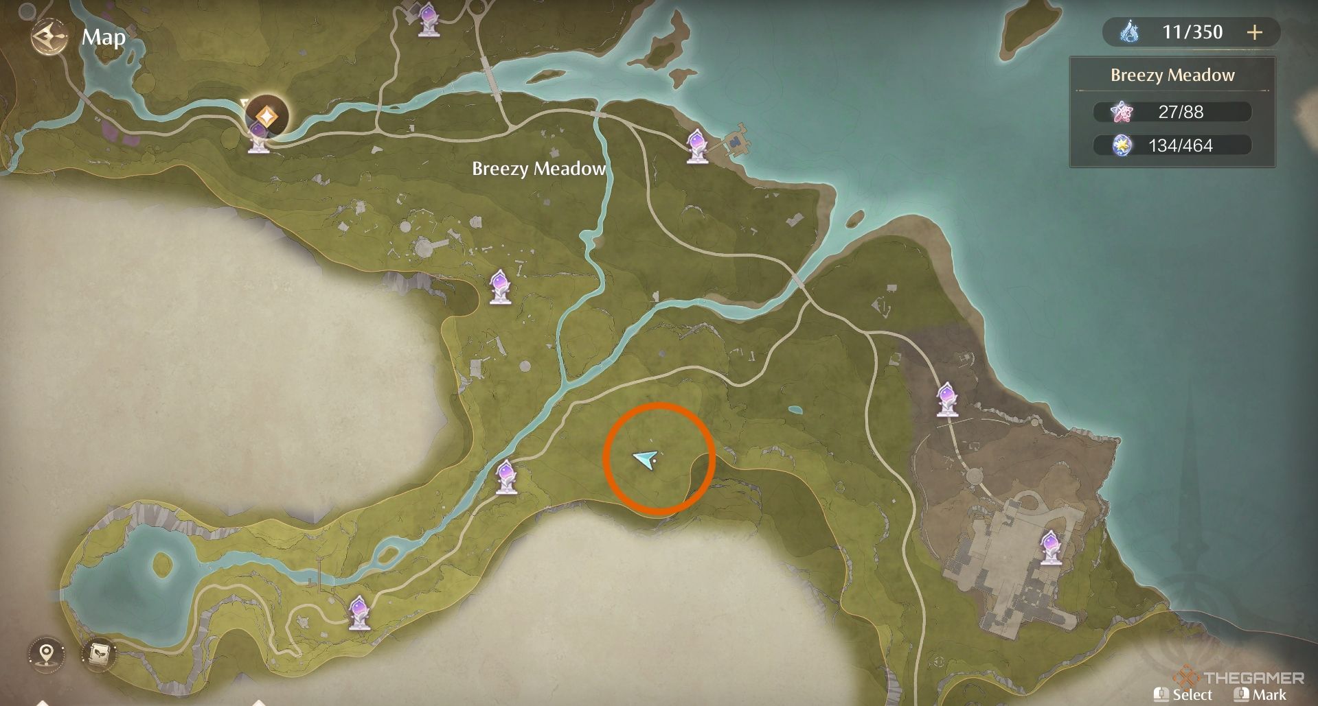 Bullquet location on the map in Infinity Nikki