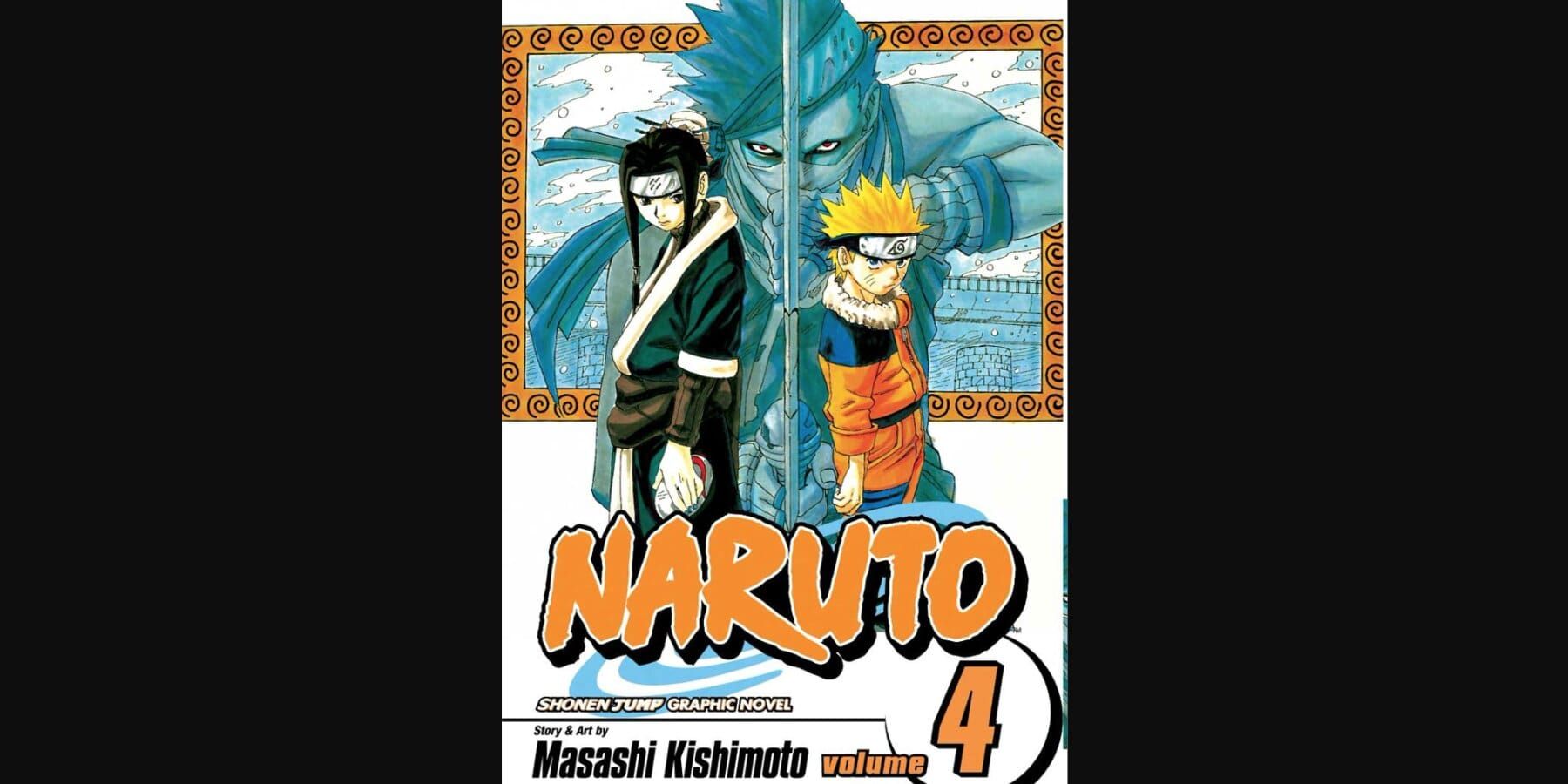 Naruto volume 4 cover with Zabuza Naruto and Haku