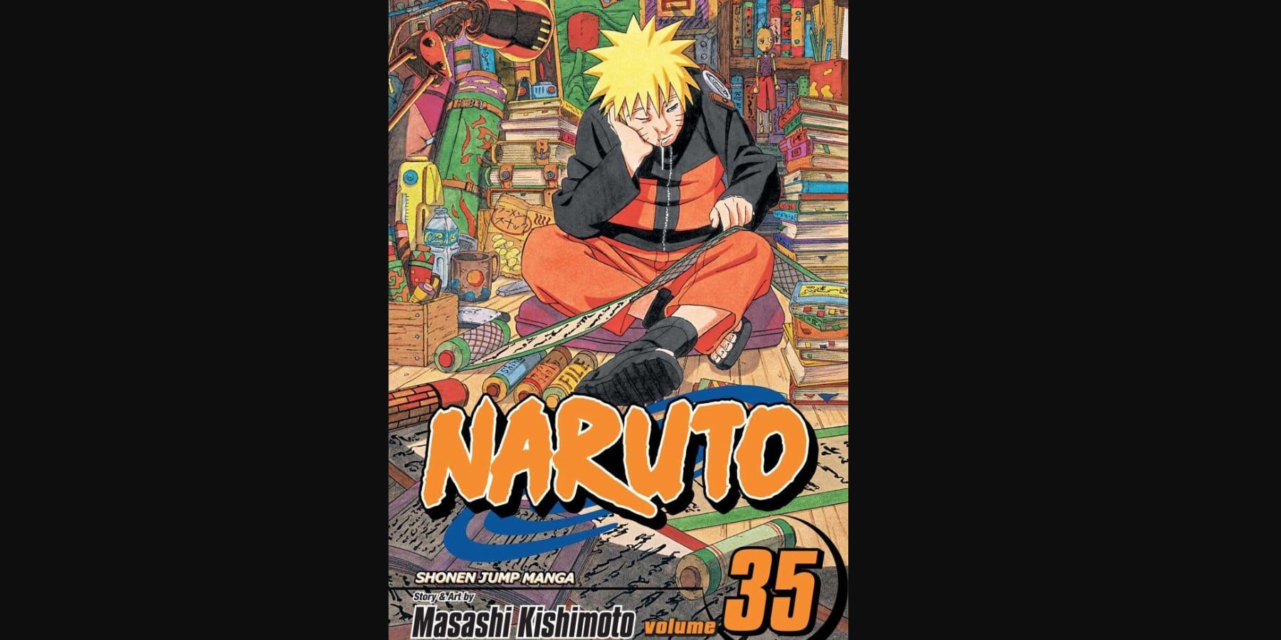 Naruto volume 35 cover with Naruto sleeping