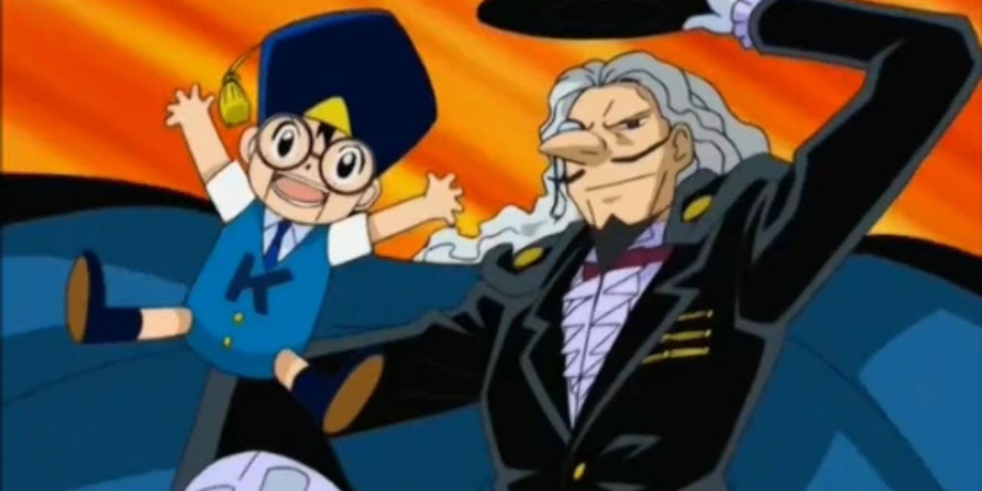 Kido and Dr. Riddles in the Zatch Bell anime.