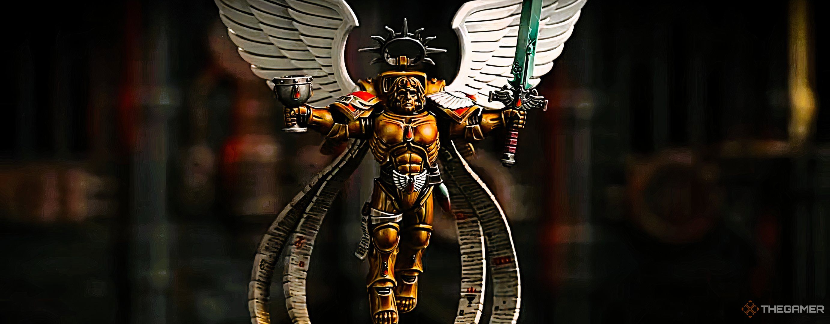 The Blood Angels Epic Hero, The Sanguinor, from Warhammer 40,000 tabletop.