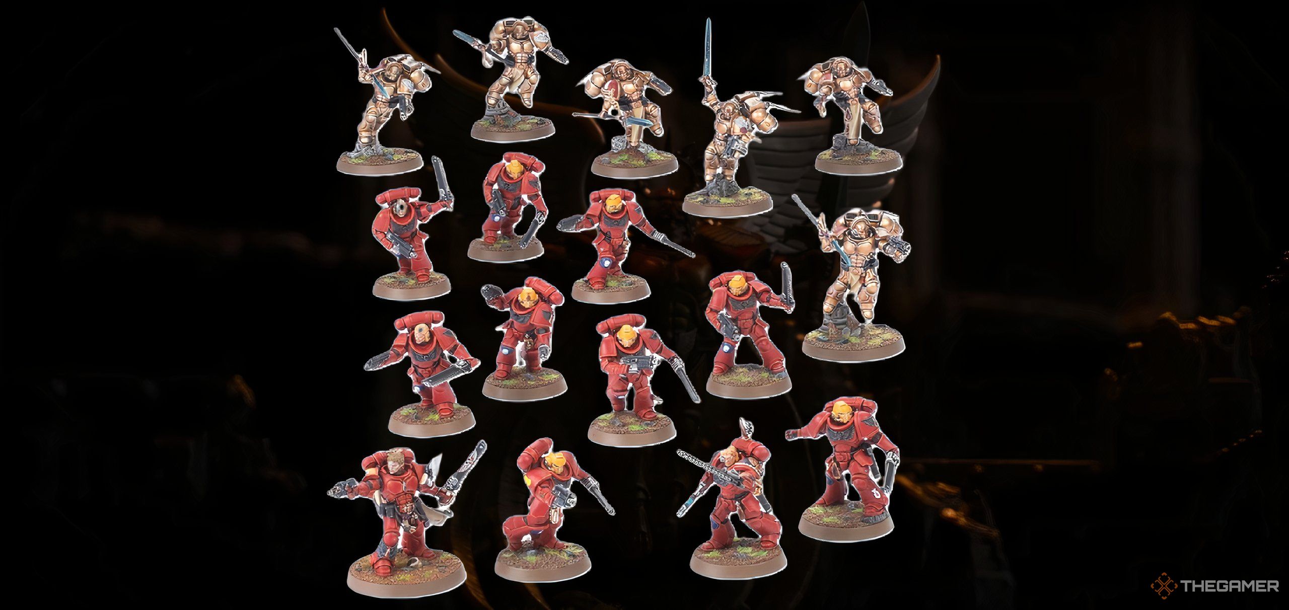 A Blood Angels Combat Patrol from Warhammer 40,000 tabletop.