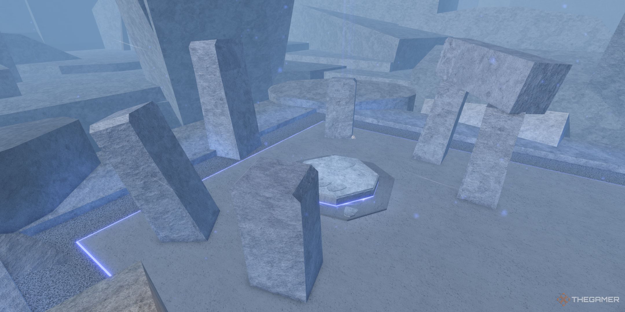 Six pillars around the Keepers Altar location in Fisch.