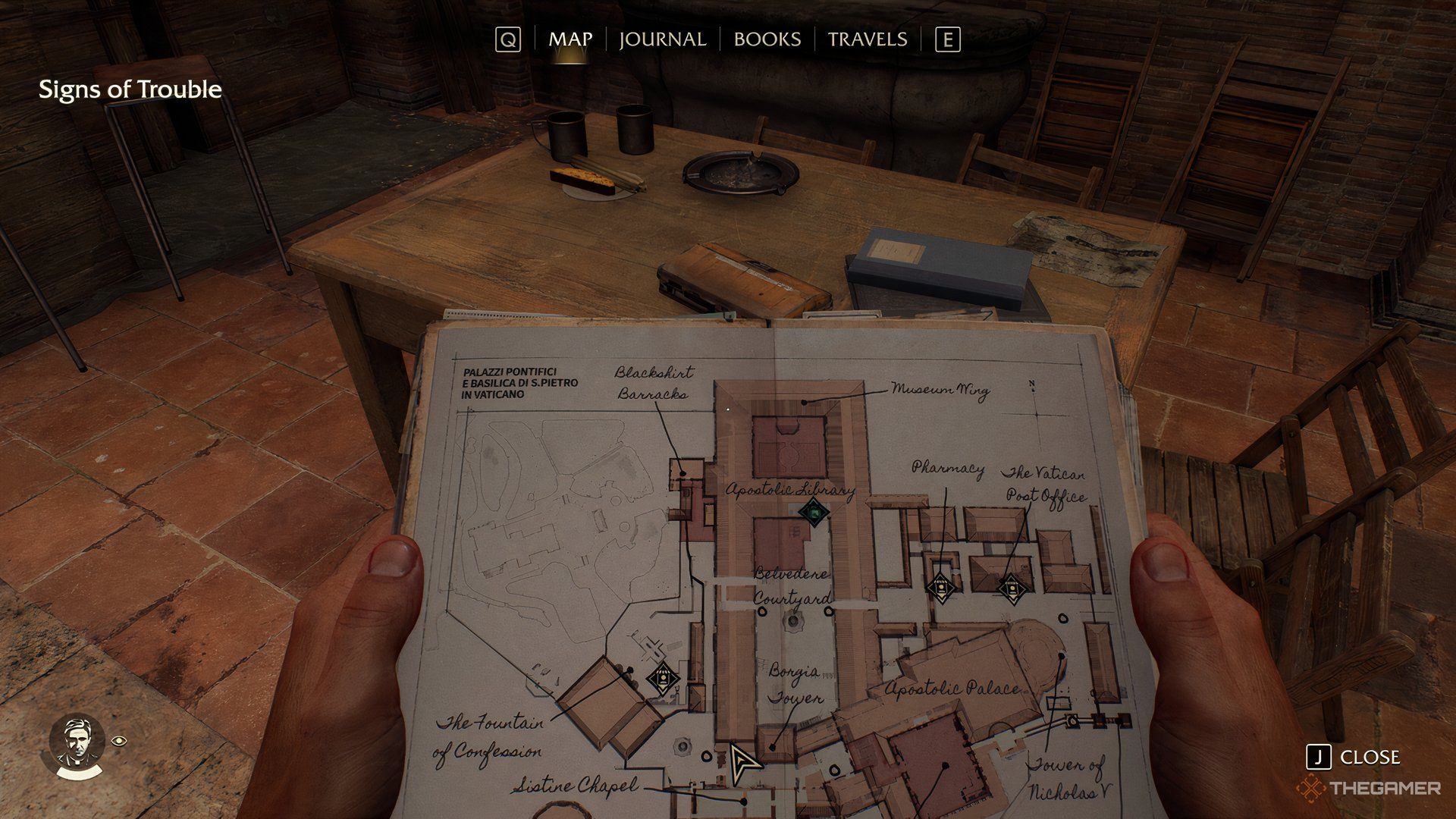 The map showing Indy's location in front of the third Medicine Bottle in Indiana Jones and The Great Circle.