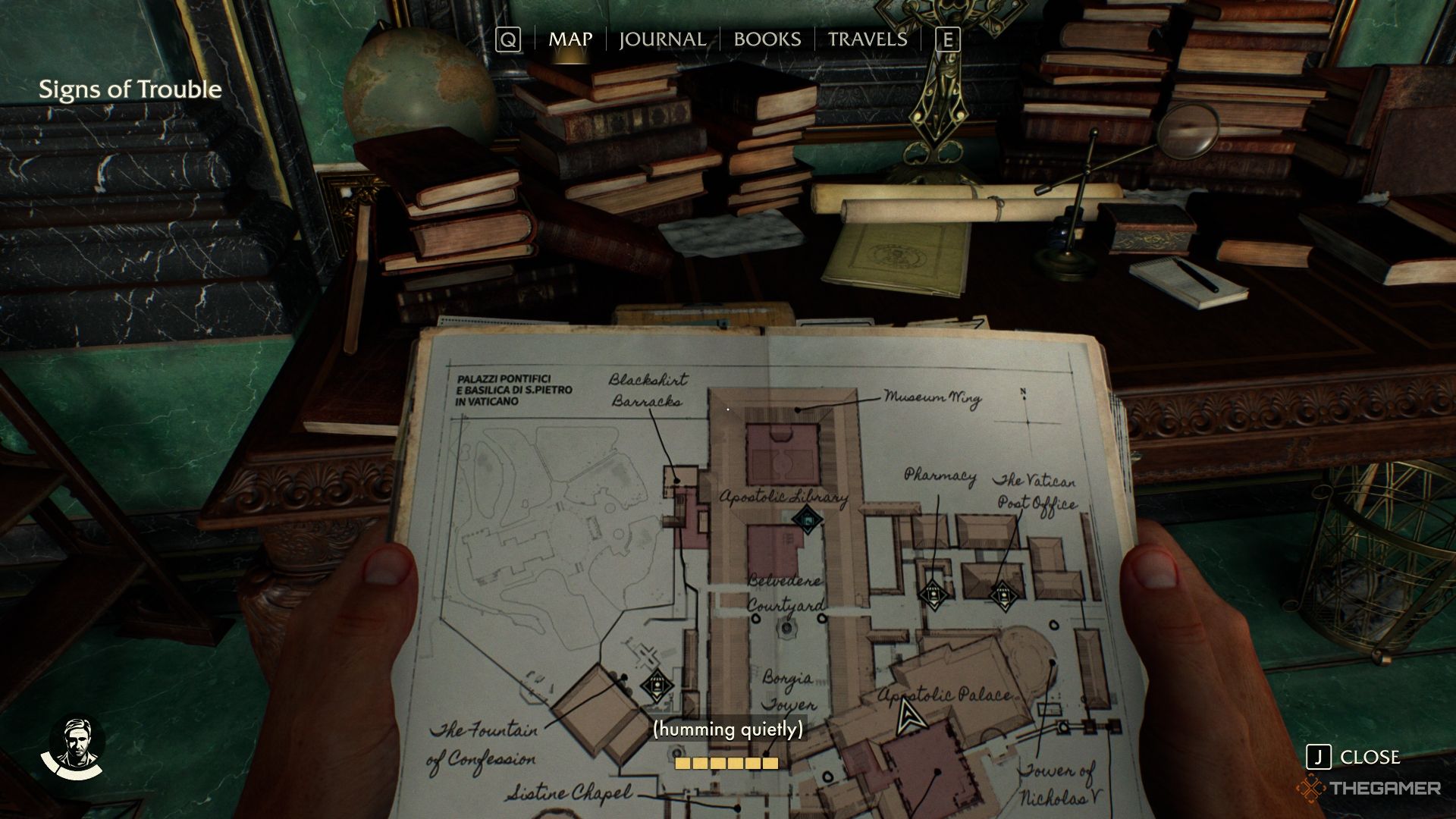 The Vatican Map showing the sixth Medicine Bottle location in Indiana Jones and the Great Circle.