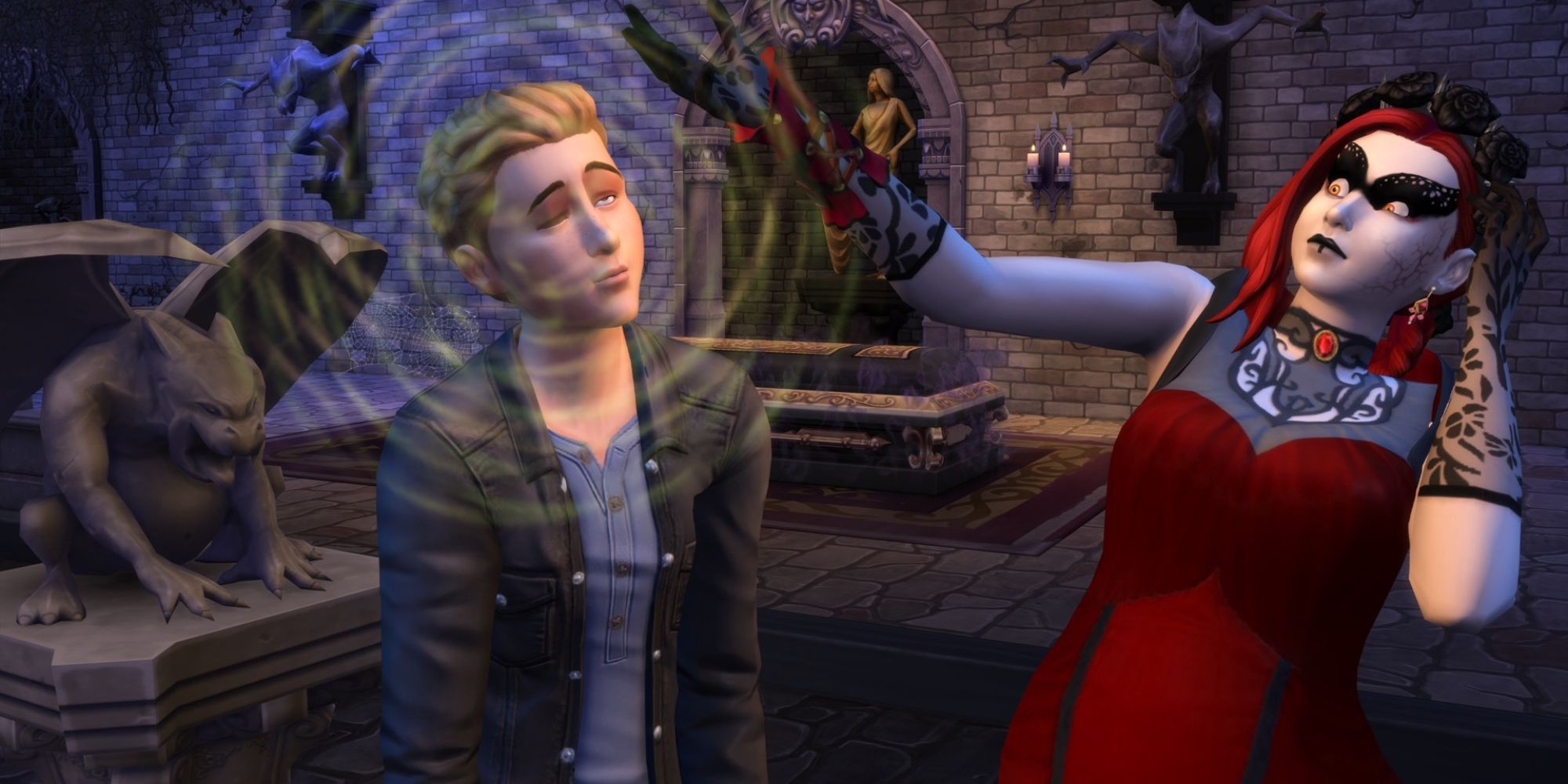 The Sims 4 Vampire Charming another sim.