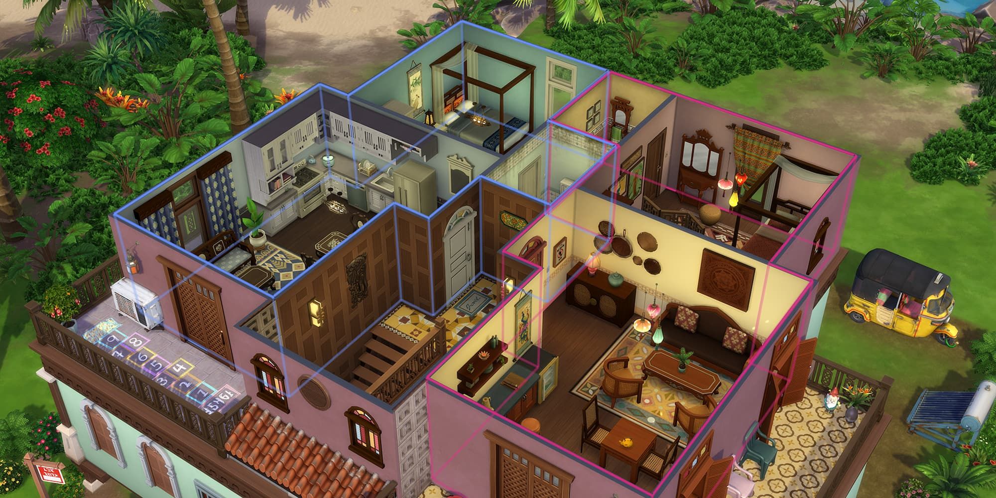 An apartment complex is being built in The Sims 4: For Rent expansion.