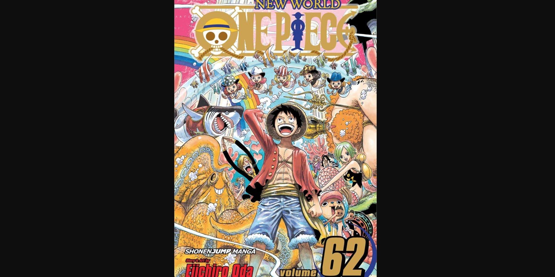 Volume 62 cover showing Luffy in Fishman Island