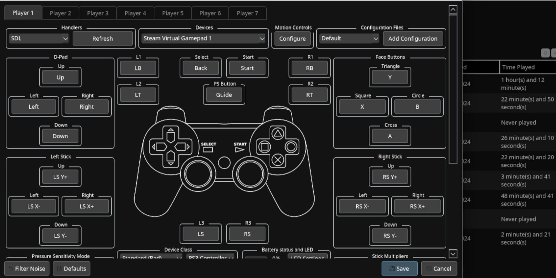 Steam Deck - PS3 emulator controller settings