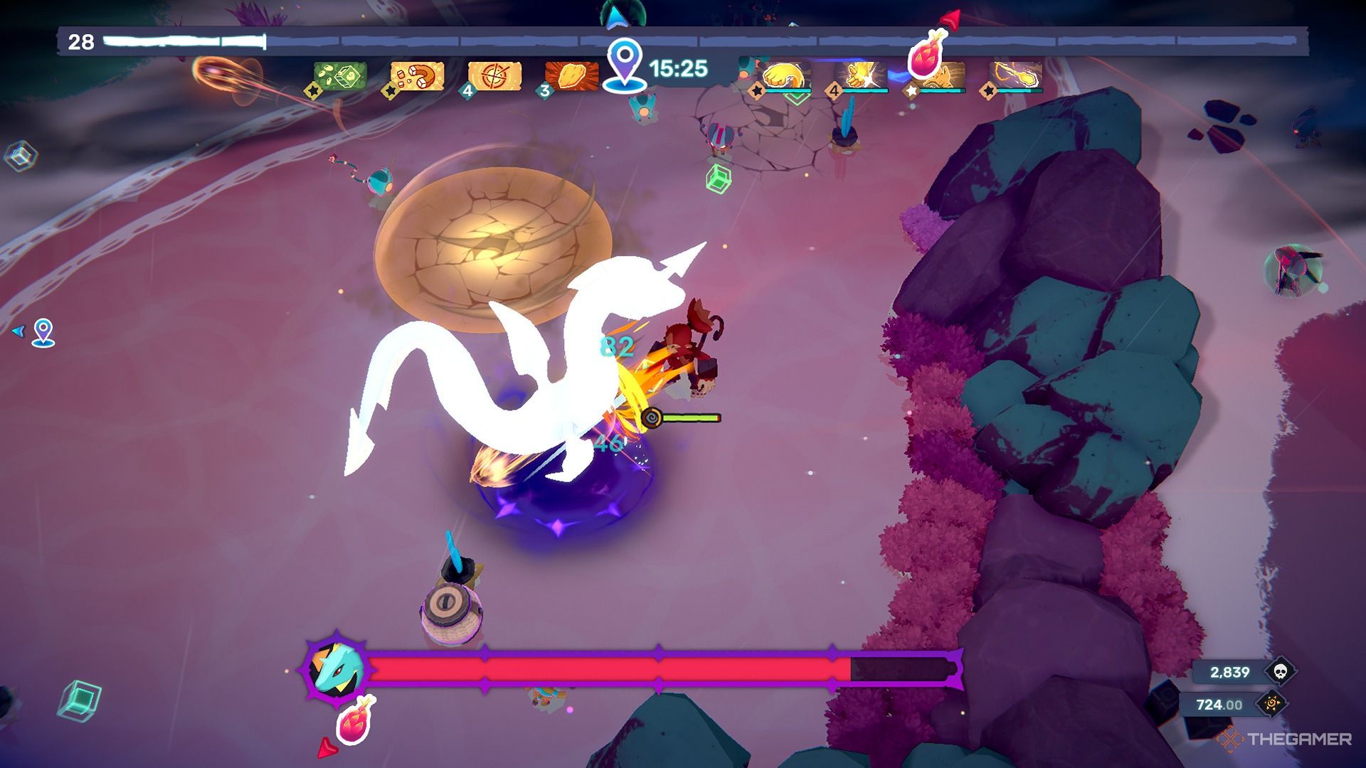 Boss fight in Temtem Swarm.