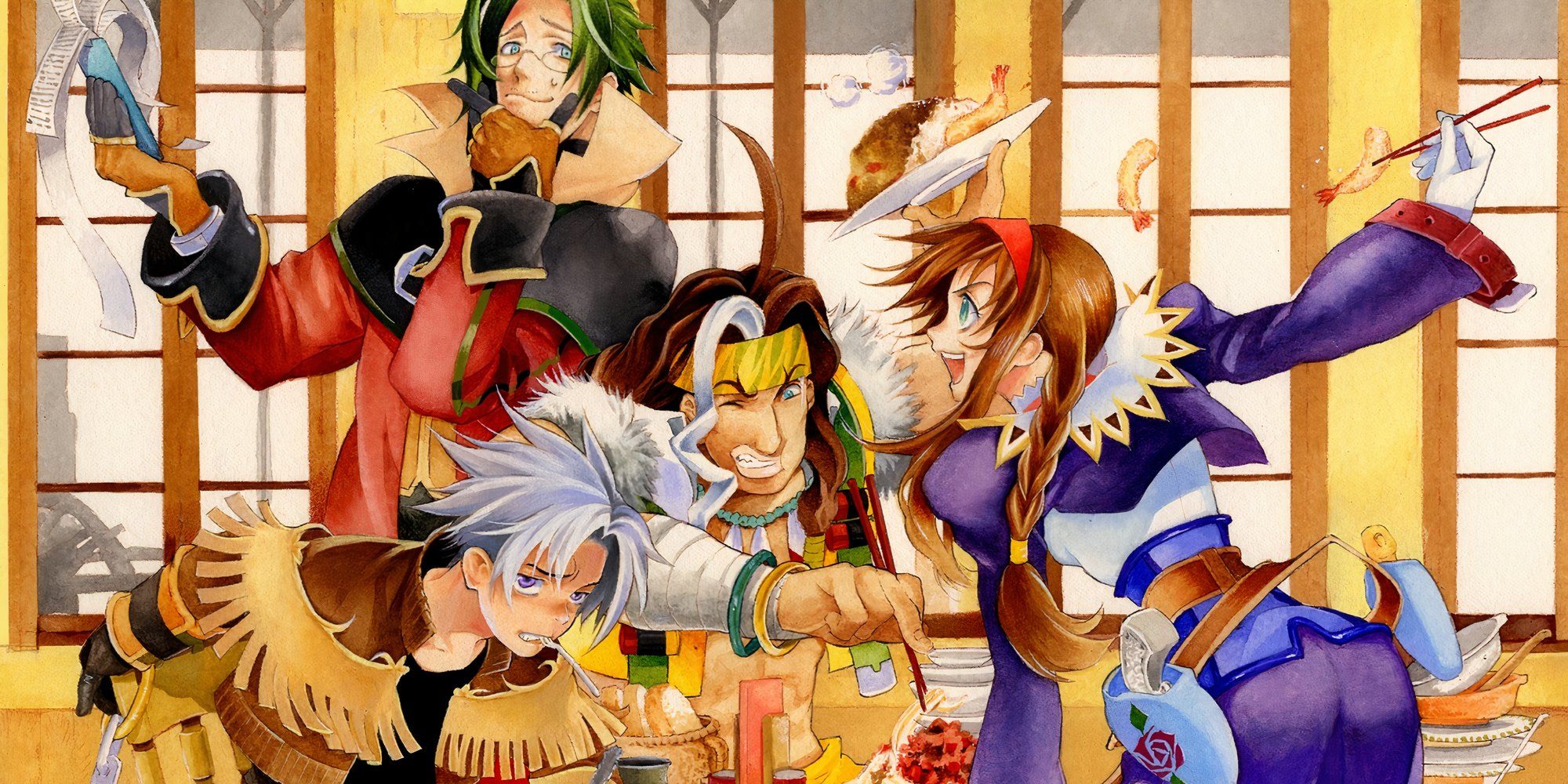 Promo art featuring characters in Wild Arms 3