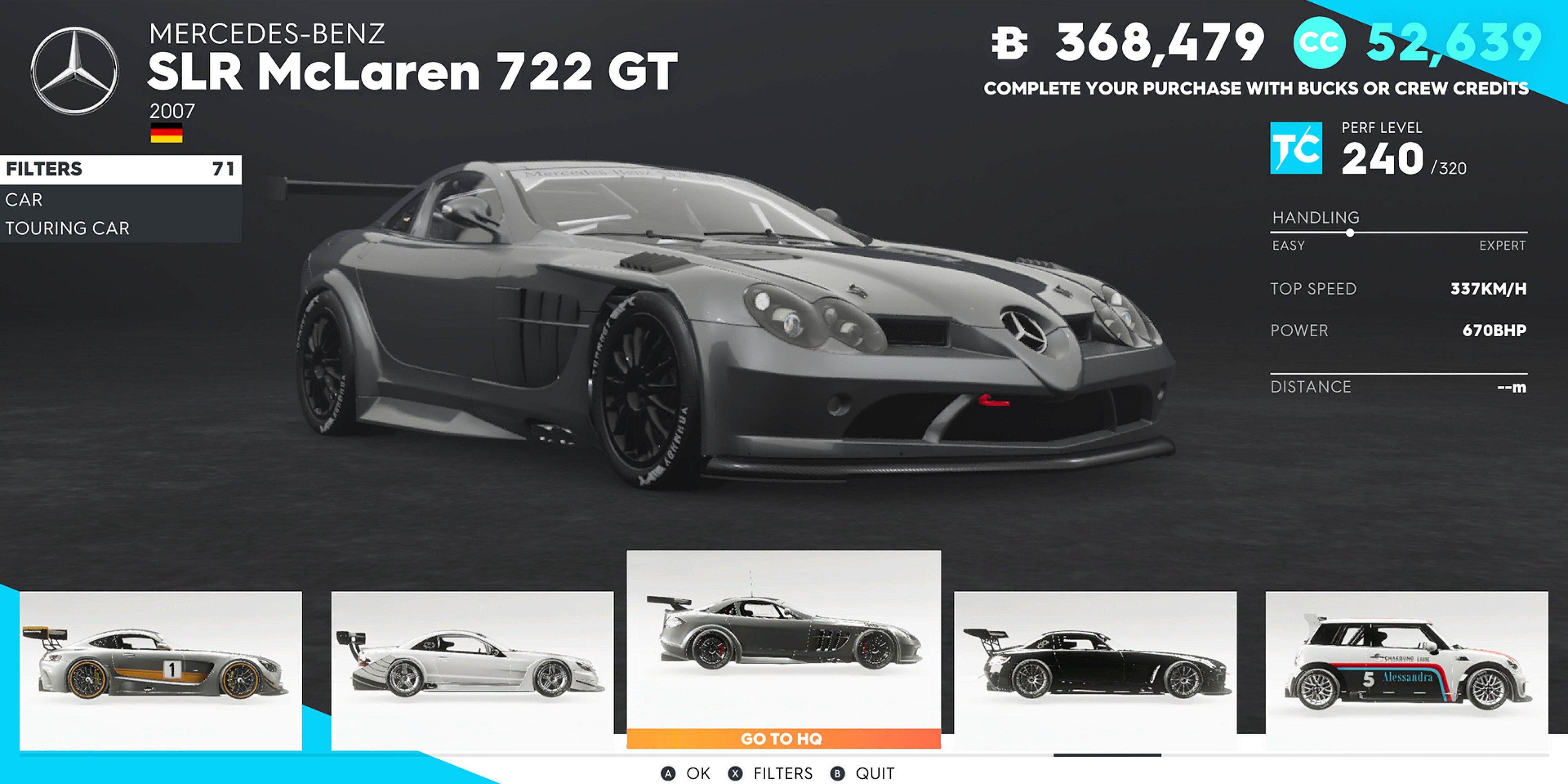 The Crew 2 Mercedes-Benz SLR Mclaren 722 GT