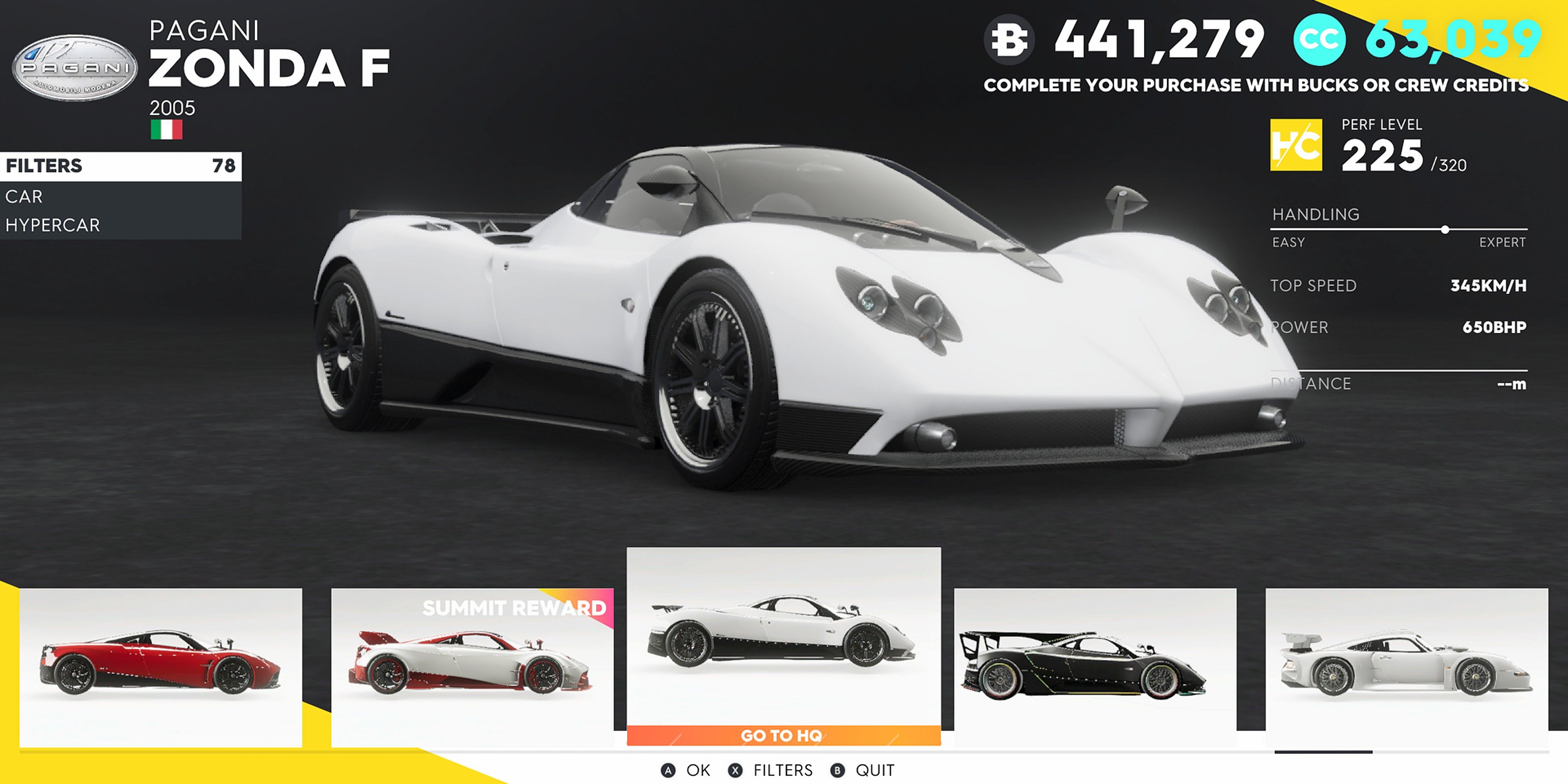 The Crew 2 Pagani Zonda F