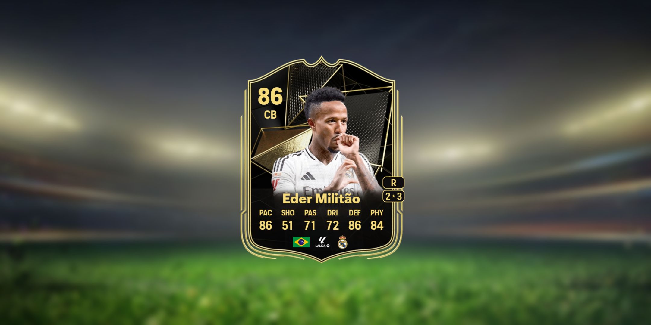 Eder Militao's card in EA Sports FC 25.