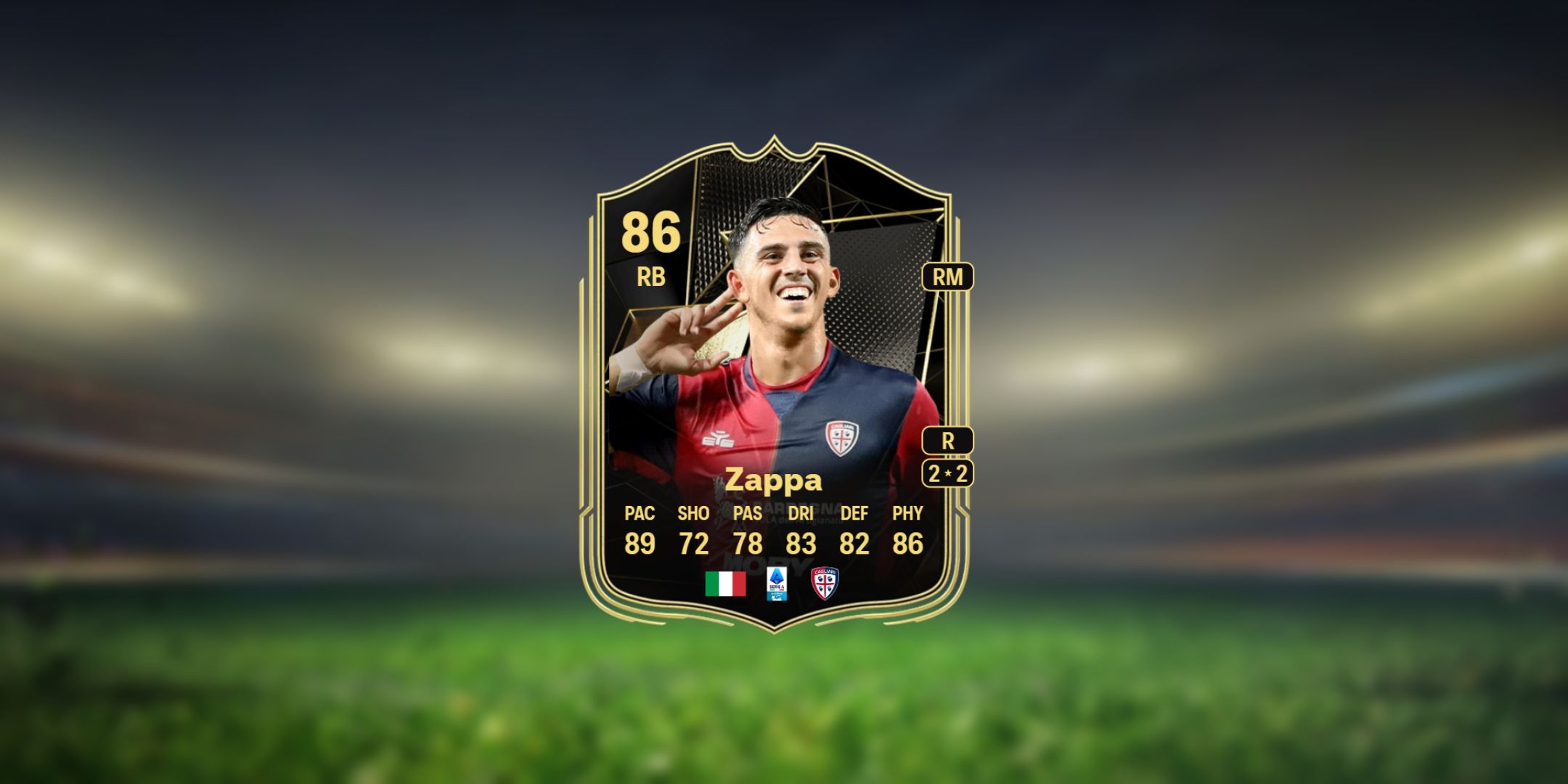 Gabriele Zappa's card in EA Sports FC 25.