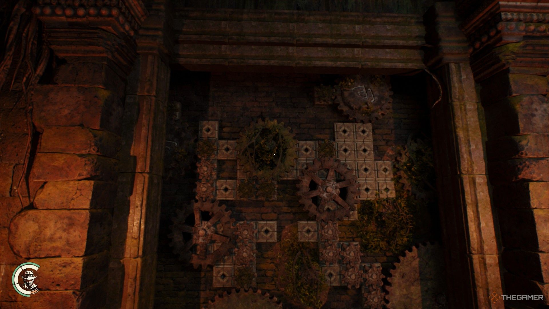 the solution to the hidden platform cogwheel puzzle in indiana jones and the great circle.