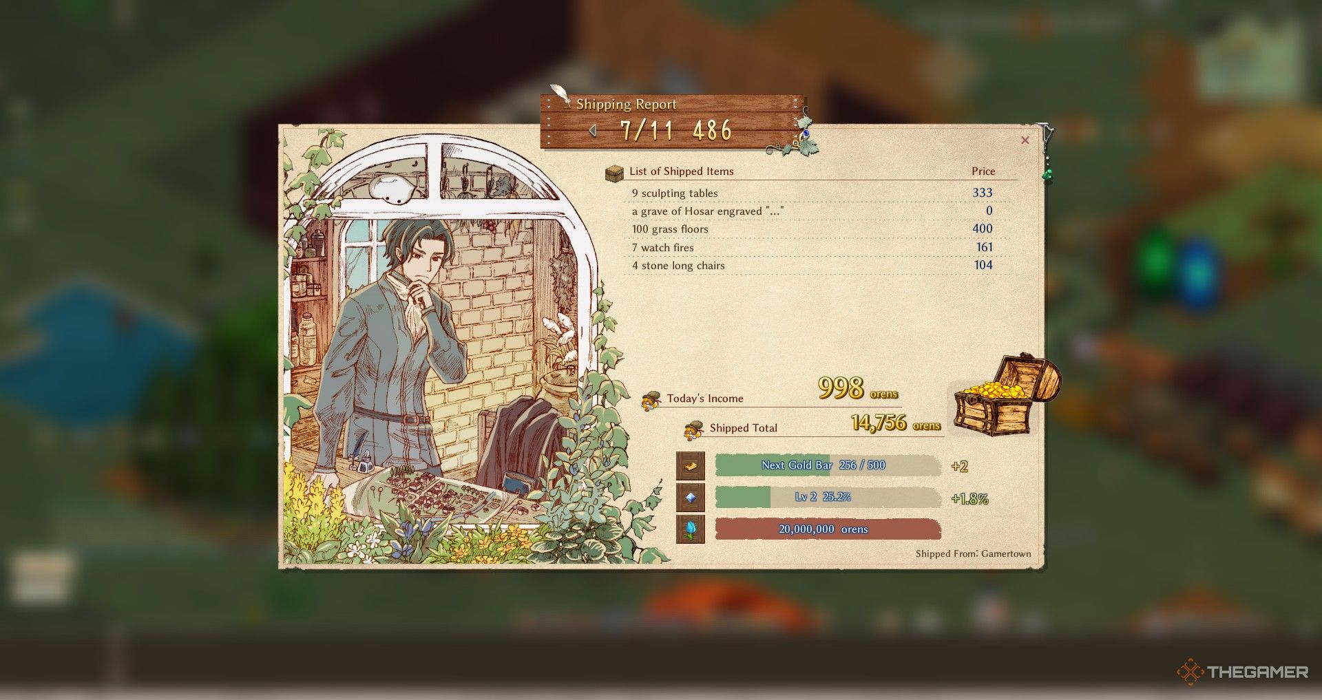 A player in Elin starts out by selling large quantities of grass flooring. 