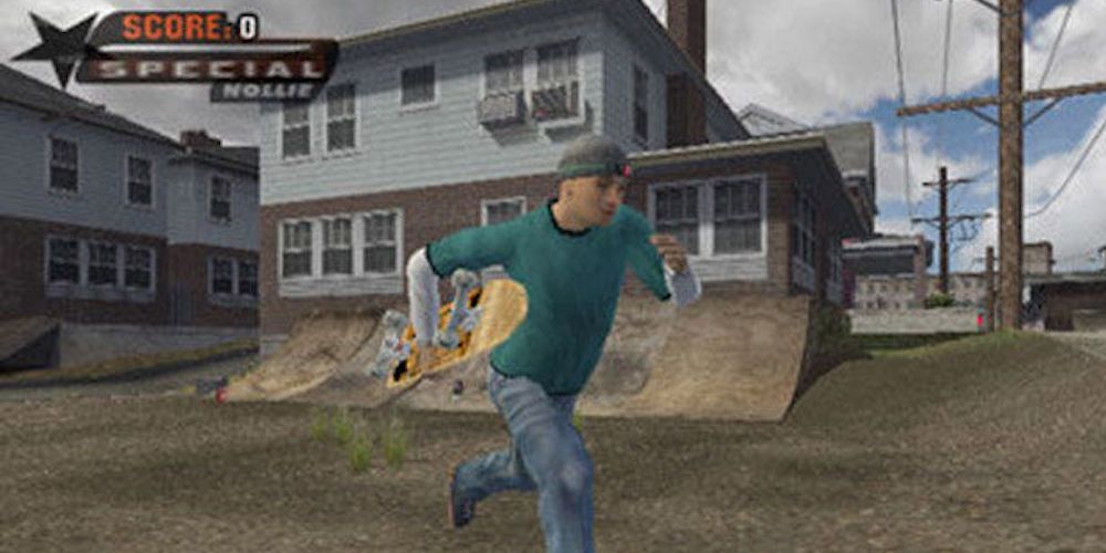 Tony Hawk's Underground image of a player walking through a course