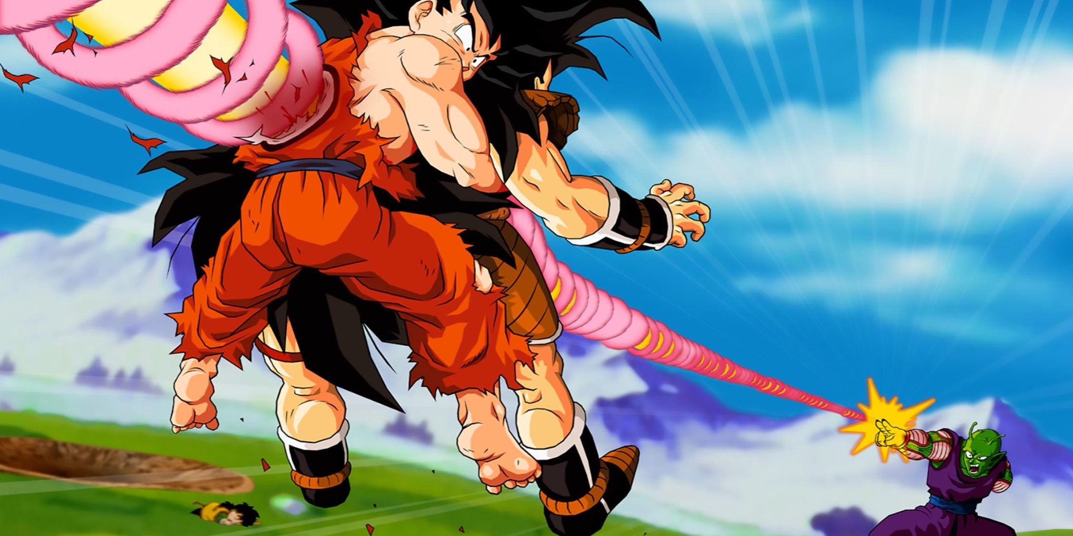 Goku And Raditz Death By Piccolo's Hand Dragon Ball Z