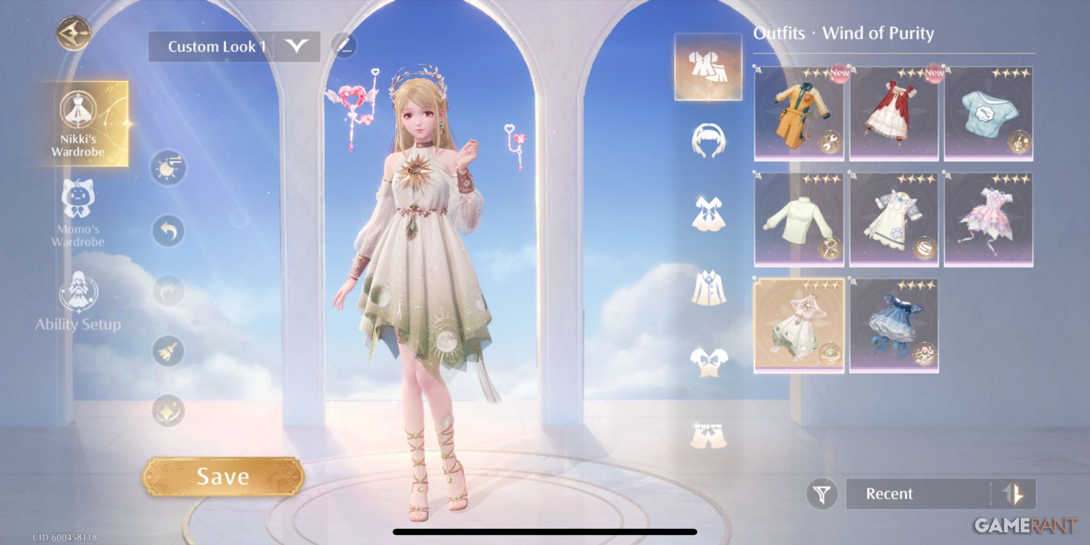 Wind of Purity outfit in Infinity Nikki