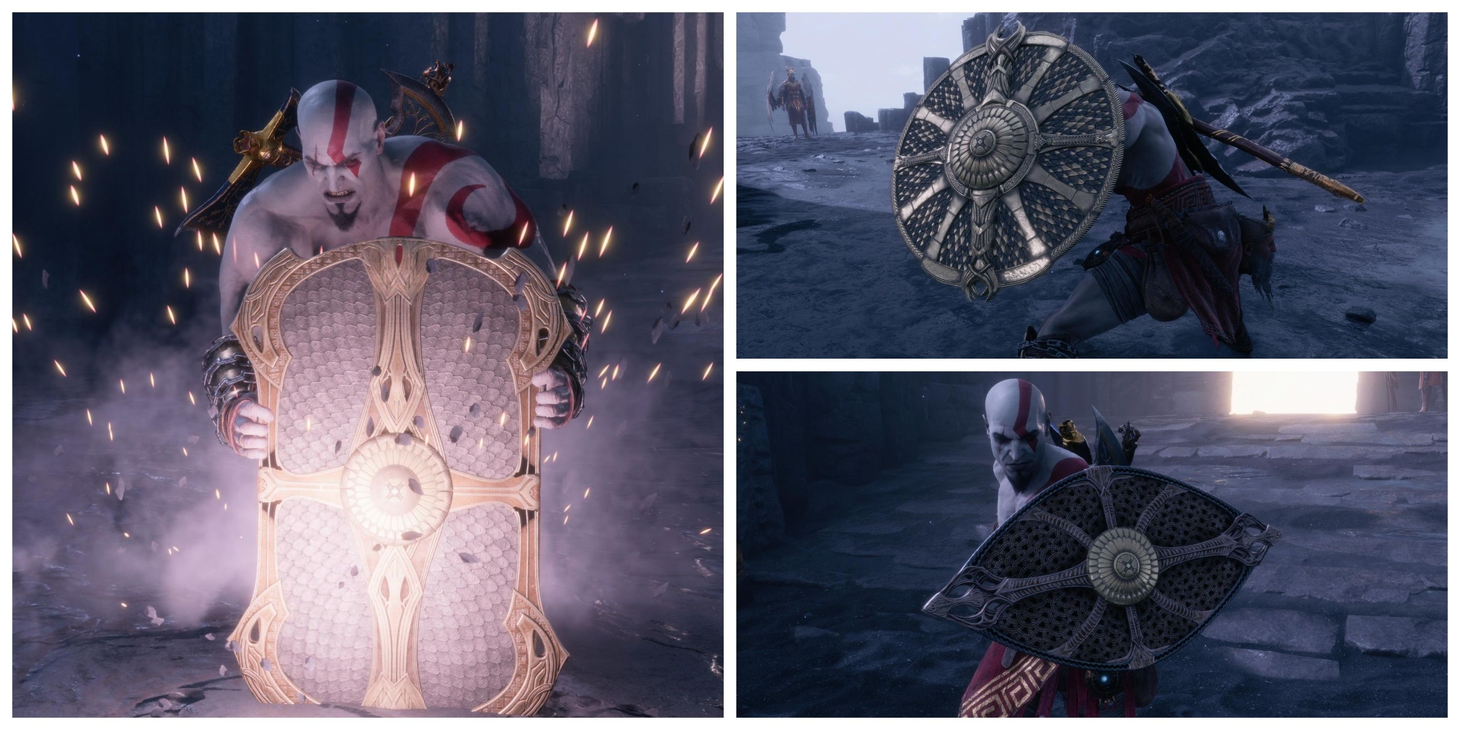 kratos using three different shields