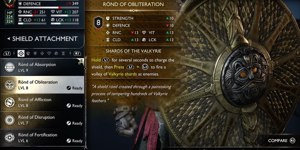 god of war ragnarok shield rond of obliteration