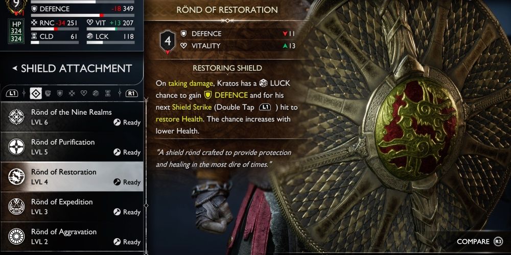 god of war ragnarok shield rond of restoration