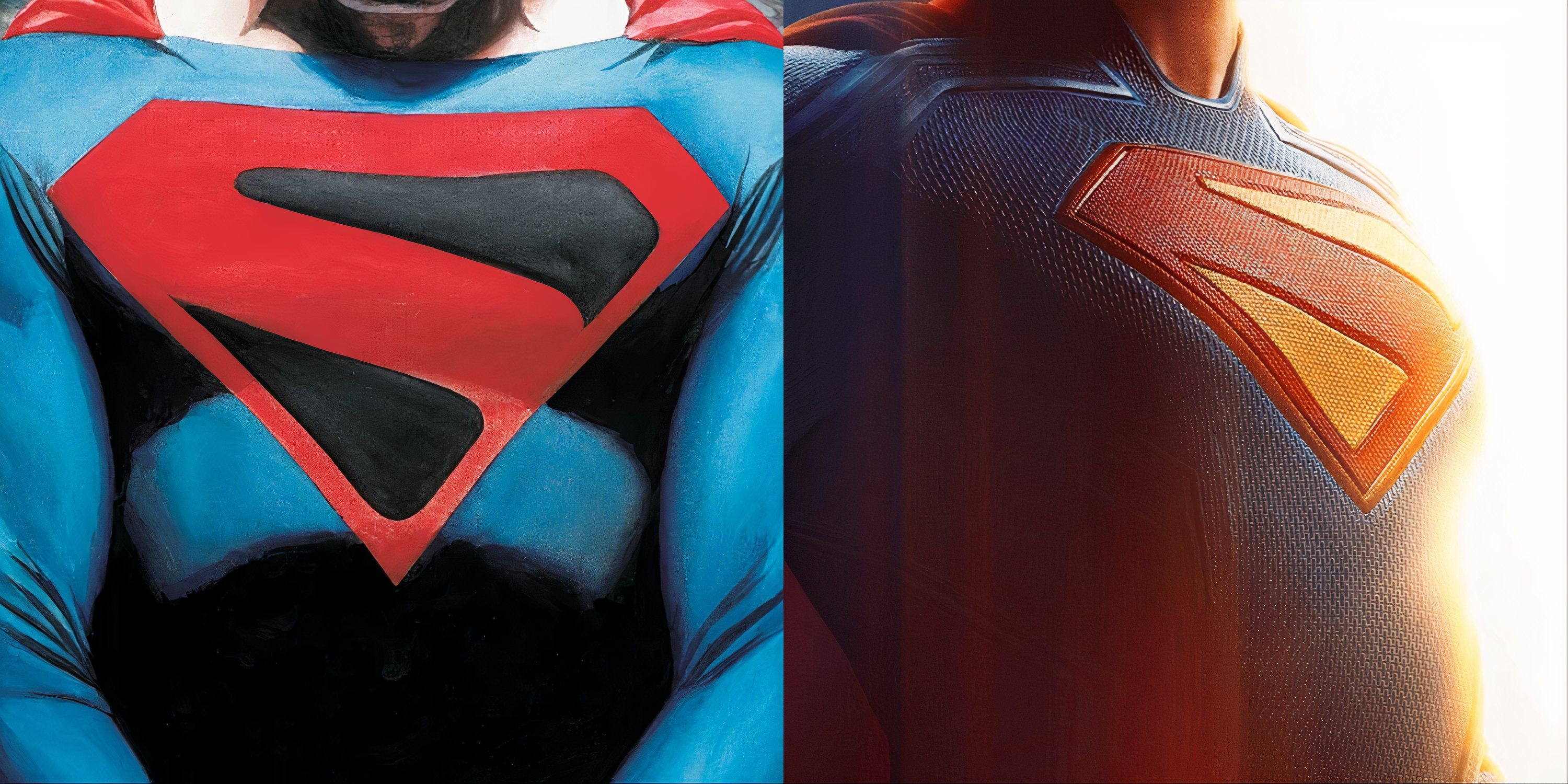 Split image of Kingdom Come and James Gunn's Superman