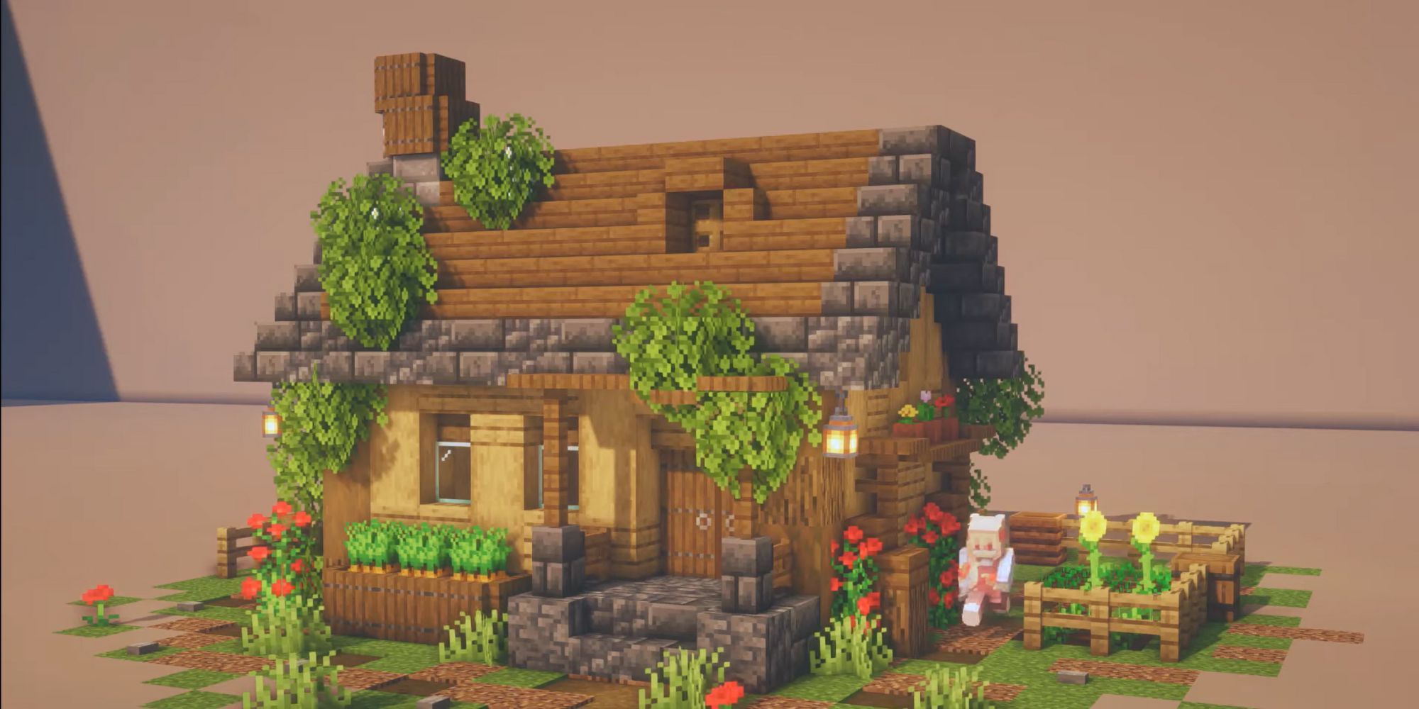 Easy Minecraft house design - Simple Cabin