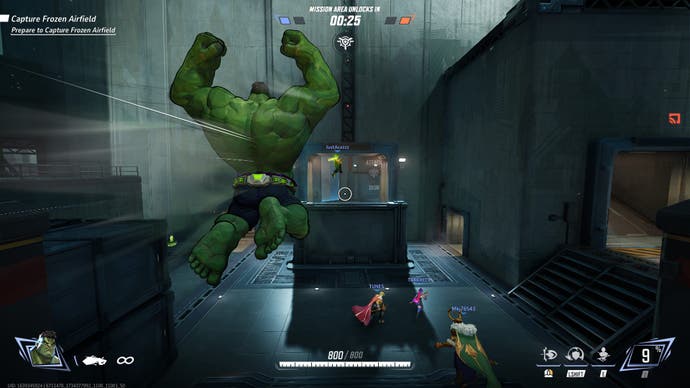 Marvel Rivals screenshot showing the Hulk leaping towards a pointless wall