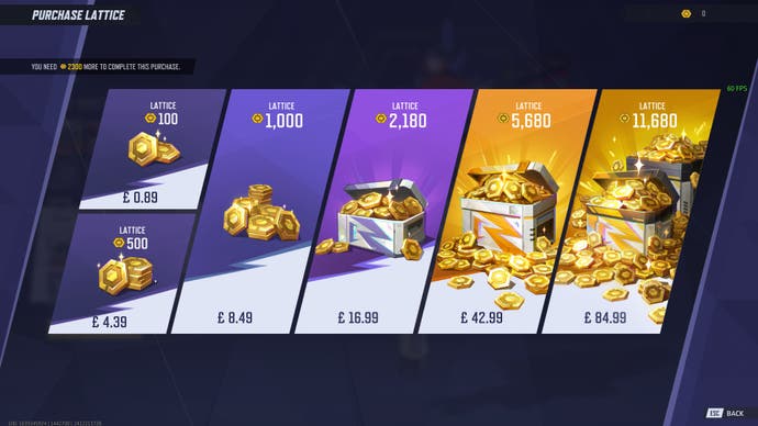 Marvel Rivals screenshot showing the gold purchase screen