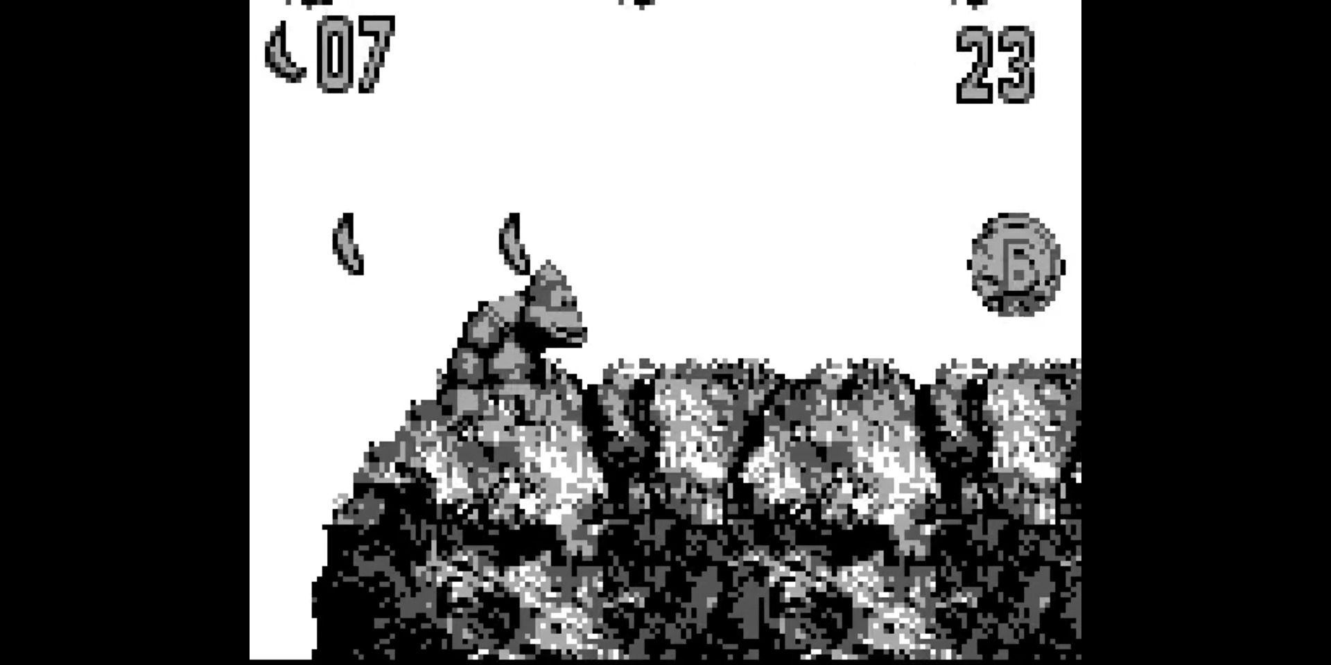 Kiddy Kong standing at the edge of a cliff in Donkey Kong Land 3.