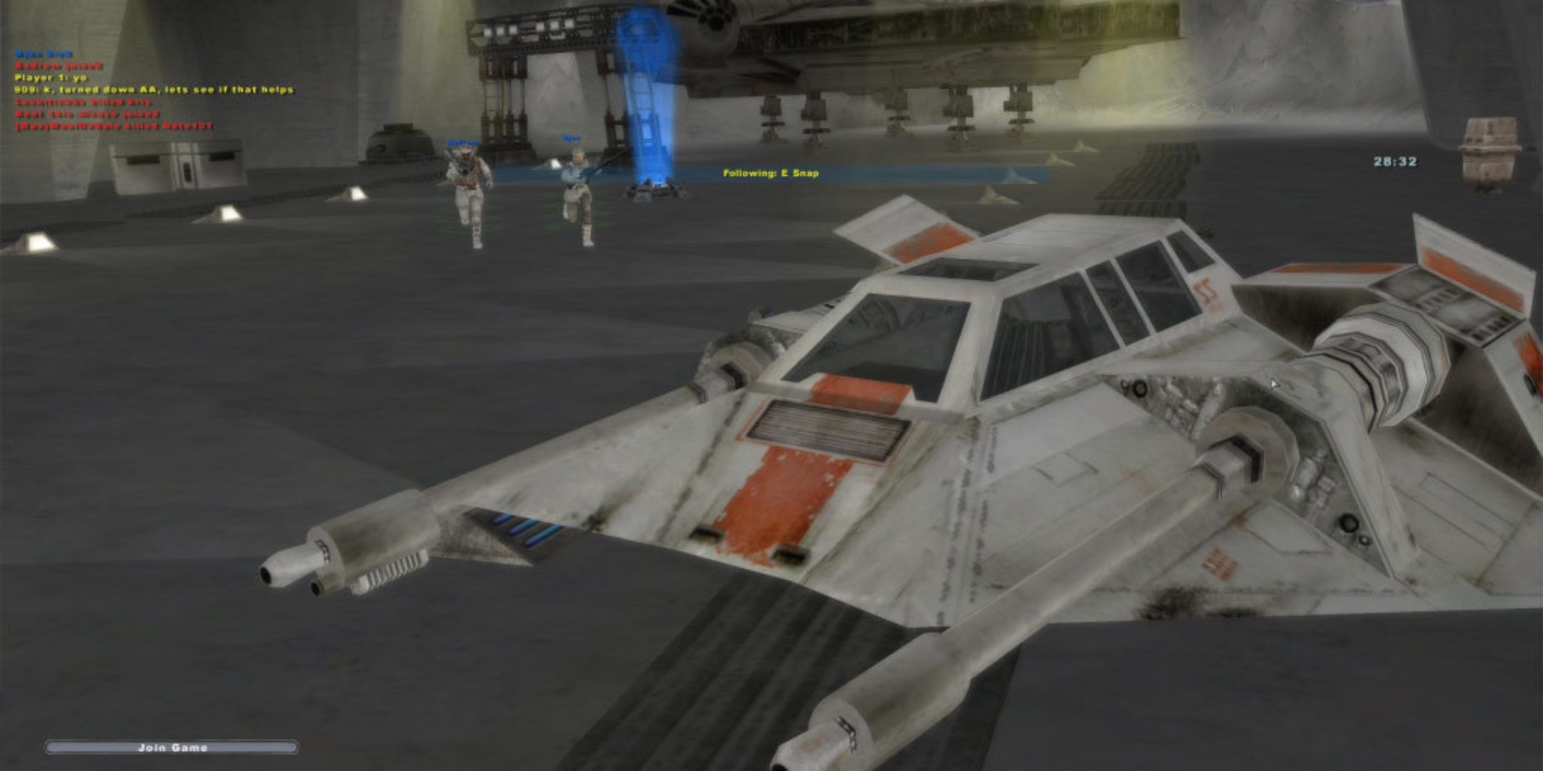 Star Wars Battlefront 2 screenshot of a spaceship in a hanger.