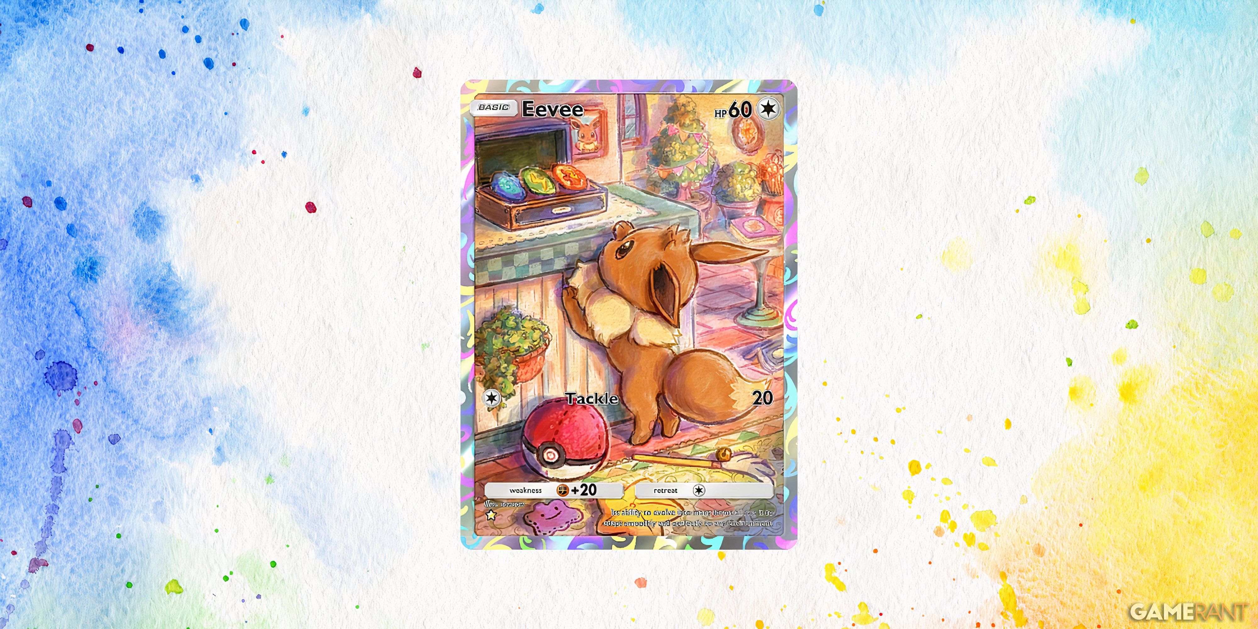 the full art variant of eevee in pokemon tcg pocket.