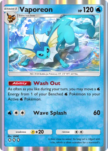 Vaporeon card in Mythical Island.