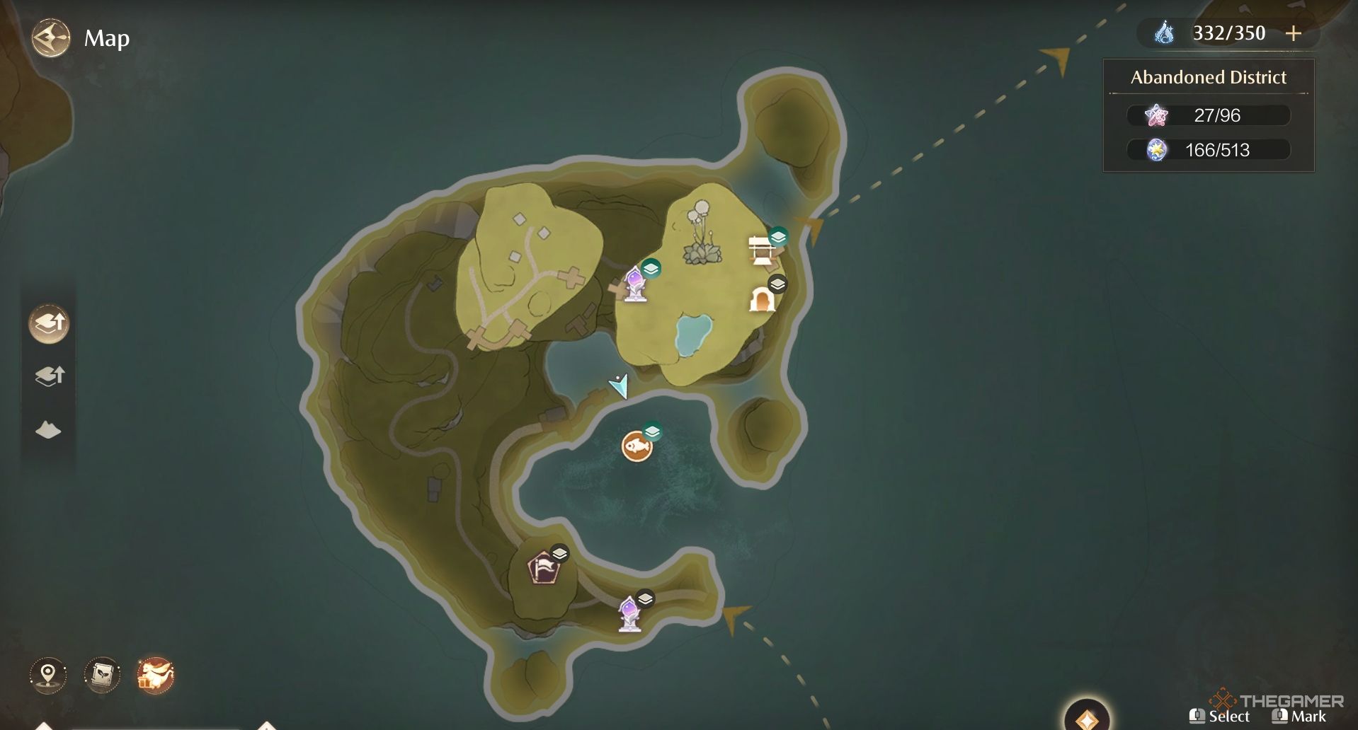 Map of Stellar Fishing Ground in Infinity Nikki