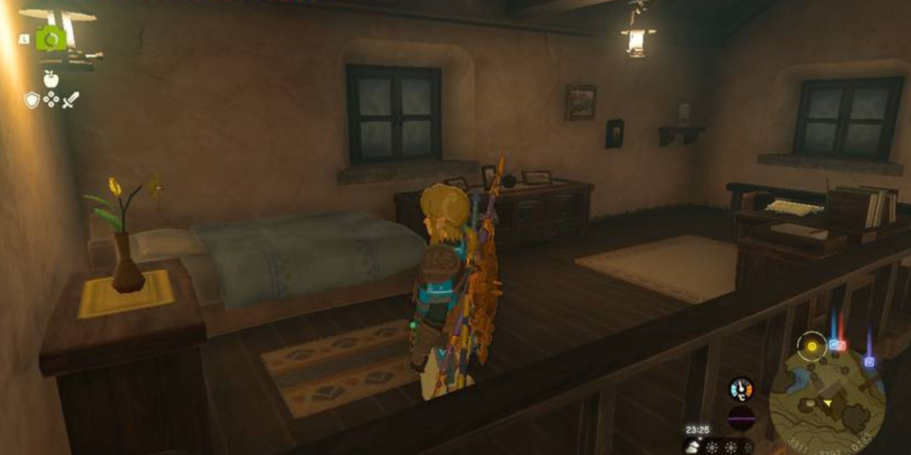 Link in his and Zelda's house in Tears of the Kingdom.