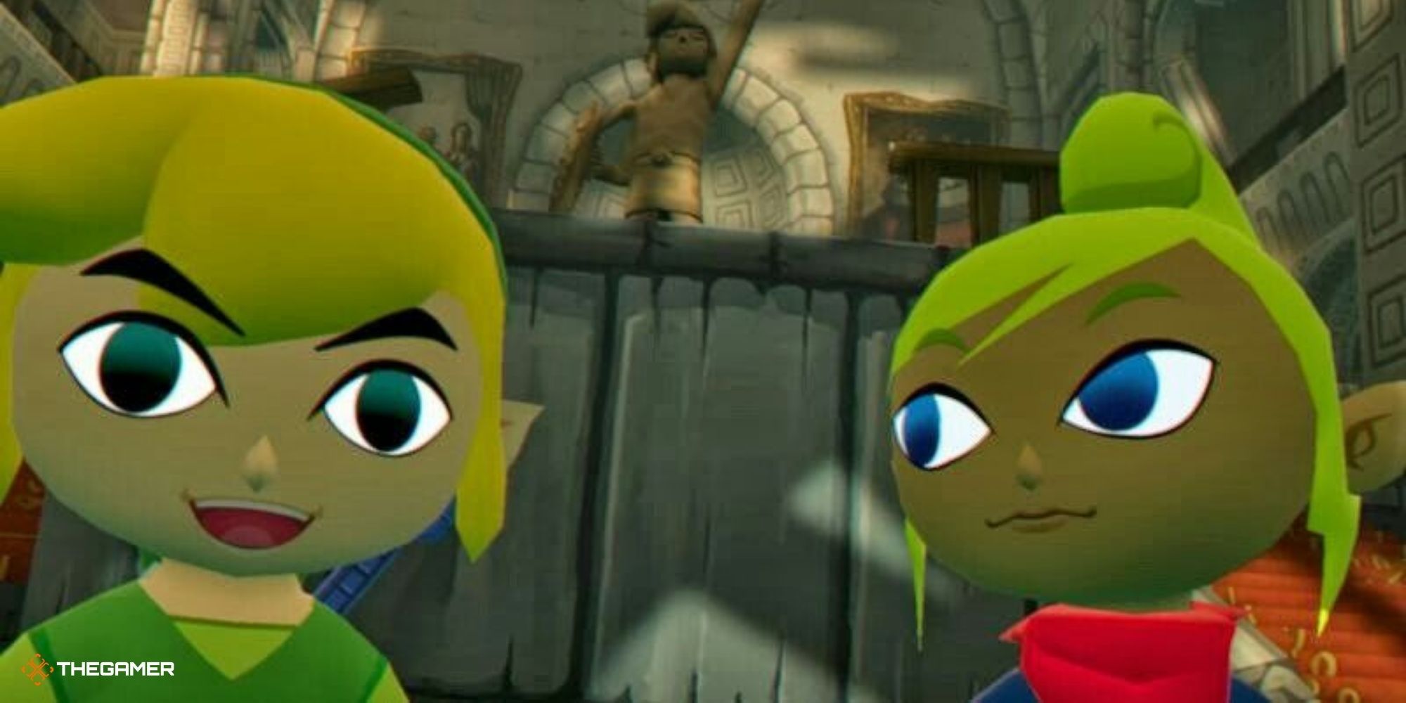 Link and Tetra in The Legend of Zelda The Wind Waker.