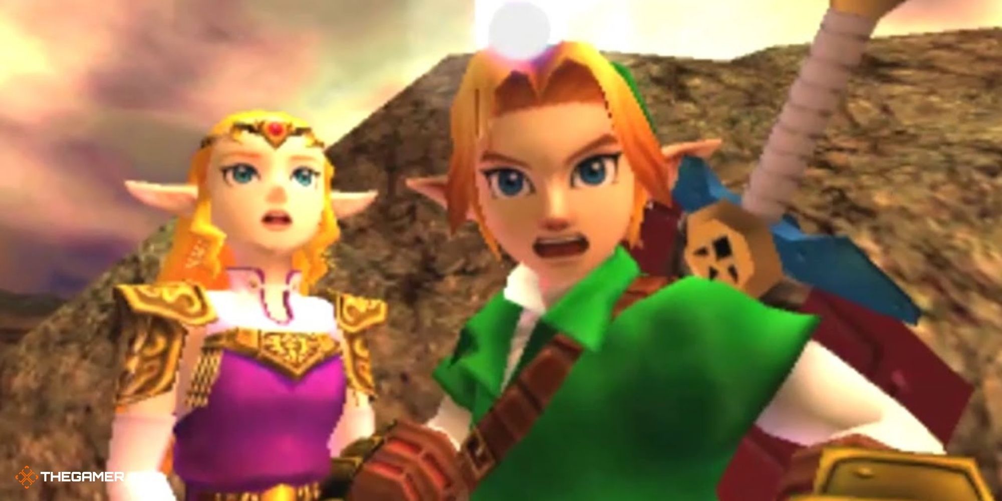 Link and Zelda in Ocarina of Time.