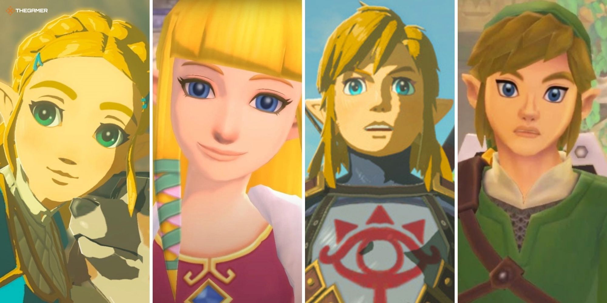 Zelda and Link from Skyward Sword and Breath of the Wild.